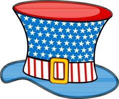Flat style illustration of an uncle sam's hat. vector