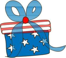 American flag design on a gift box. vector
