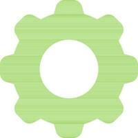 Flat style green setting icon on white background. vector