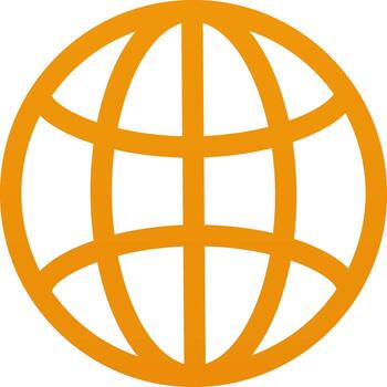 Flat style globe icon on white background. vector