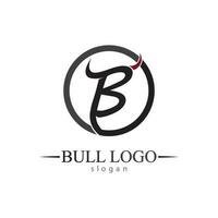 Bull horn and buffalo logo and symbols template icons app vector