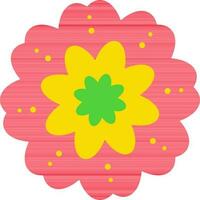 Red and yellow color flower icon for decoration. vector