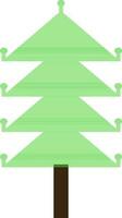 Green color of tree icon for new year concept. vector
