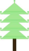 Green color of tree icon for new year concept. vector