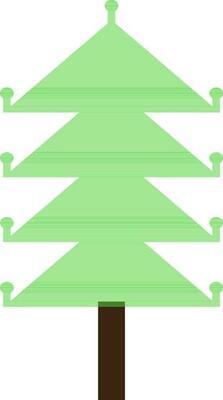 Green color of tree icon for new year concept.