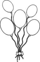 Bunch of balloons flying on white background. vector