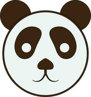 Cute panda bear face icon in isolated with stroke. vector