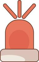 Flat style Siren icon in orange color. vector