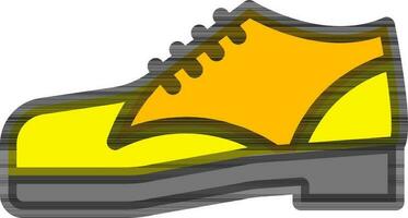 Flat Style Shoes Icon in Yellow Color. vector