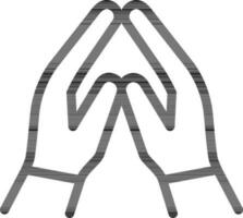 Flat style Namaste icon in line art. vector