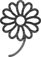 Line art Flower icon in flat style. vector