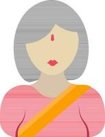 Vector illustration of Beautiful Indian Young Girl icon.