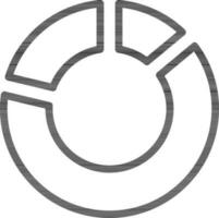 Three level pie chart icon in line art. vector