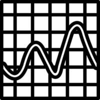 Line wave graph chart icon in flat style. vector