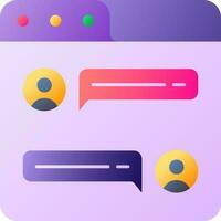 User chatting web page icon in flat style. vector