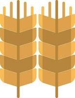 Flat style Wheat icon in yellow and bronze color. vector