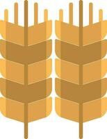 Flat style Wheat icon in yellow and bronze color. vector