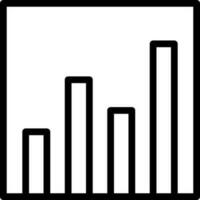 Black line art illustration of Bar graph chart icon. vector