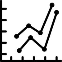 Strategy waves graph chart icon in thin line art. vector