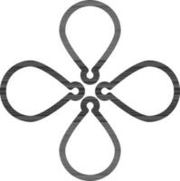 Flower shape infographic icon in line art. vector