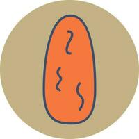 Orange Dates fruit icon on brown round background. vector