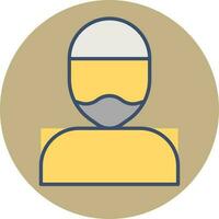 Muslim man character icon in flat style. vector