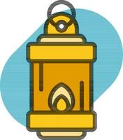 Vector illustration of Yellow Arabic lantern.