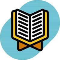 Open book holder icon in flat style. vector