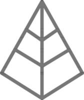 Three Level Pyramid icon in line art. vector