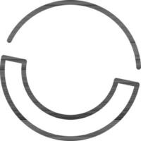 Two step pie chart icon in black outline. vector