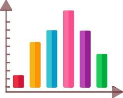 Vector illustration of Colorful Bar Graph with Six Step.