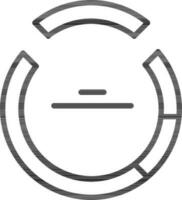 Black line art illustration of four shape pie chart icon. vector