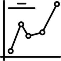 Illustration of Line Chart icon in flat style. vector
