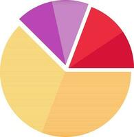 Four Layer Pie Chart Colorful Icon on White Background. vector