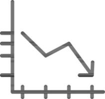 Line graph chart icon on white background. vector