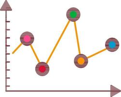 Vector illustration of Colorful Wave Line Graph with Five Point.