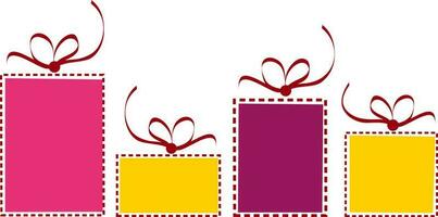 Flat illustration of colorful gift boxes. vector