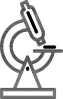 Flat style Microscope icon in line art. vector