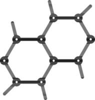 línea Arte molecular estructura icono en plano estilo. vector