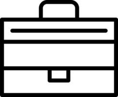 Flat style Briefcase icon in line art. vector