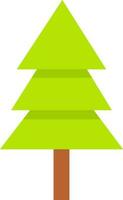 Flat illustration of green xmas tree. vector