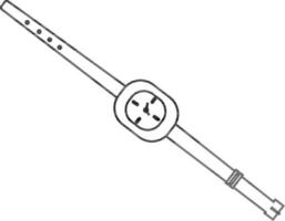 Wrist watch icon for wearing concept in stroke style. vector