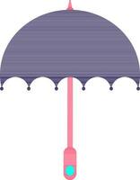 Open umbrella icon with handle in isolated. vector