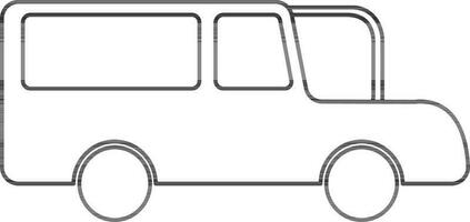 Line art ambulance on white background. vector