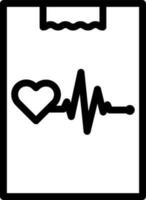 Cardiology report icon in line art. vector