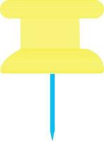 Yellow and blue pushpin. vector