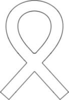 negro línea Arte SIDA icono en blanco antecedentes. vector