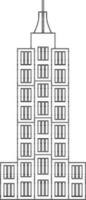 Empire State Building Icon in Black Line Art. vector