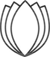 plano estilo loto flor icono en línea Arte. vector
