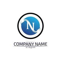 N font NLetter Logo Template vector and desain